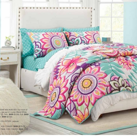 PB Teen Floral Multicolor Bedding Set - Picture 9 of 9